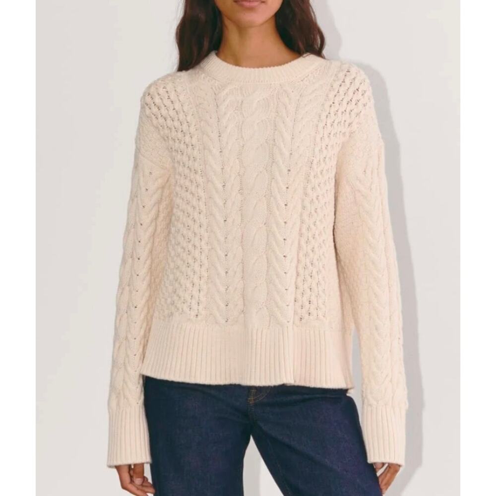 Everlane Cotton Cable Knit Crewneck Sweater Size XS NWT